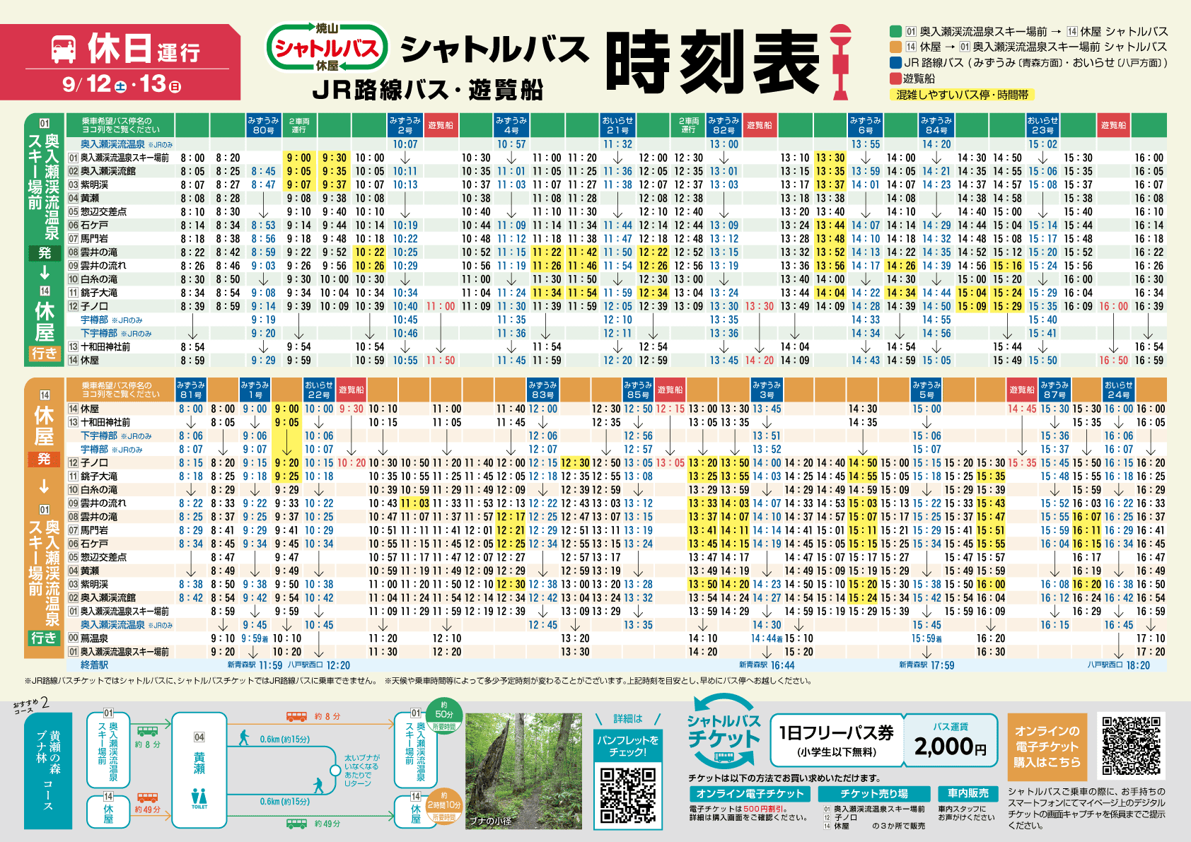土日の運行ダイヤ